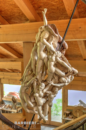 Catharsis : sculpture bois d'orme, 2018